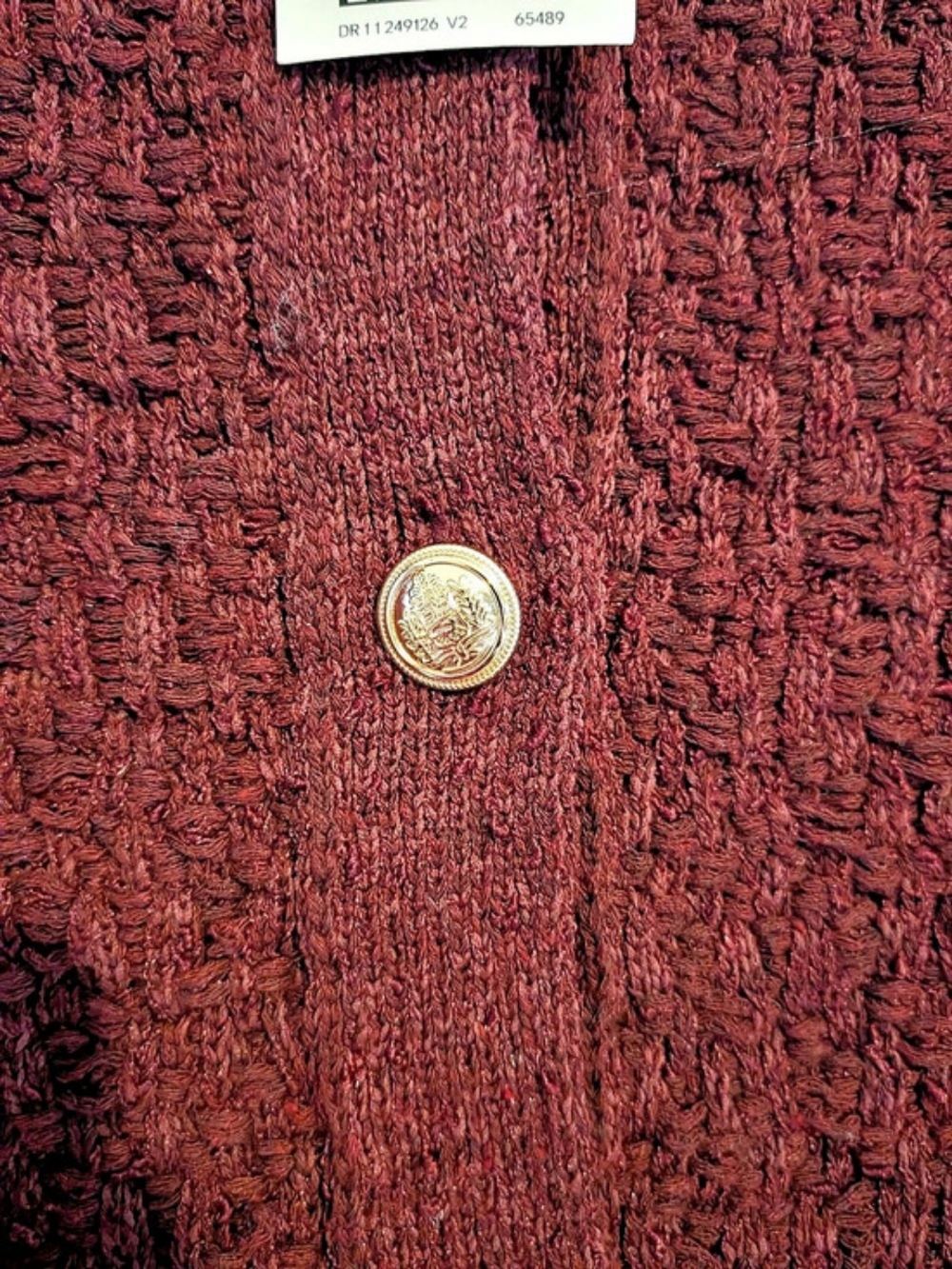 H & M Textured Cardigan in Burgundy Size Small NWT - Picture 3 of 3